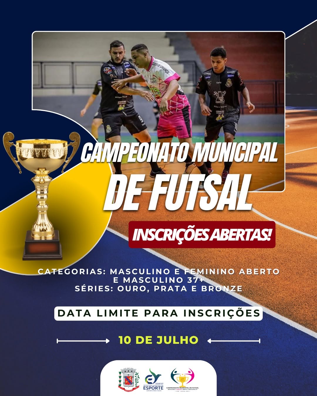 Prorrogadas as inscrições para o Campeonato Municipal de Futsal