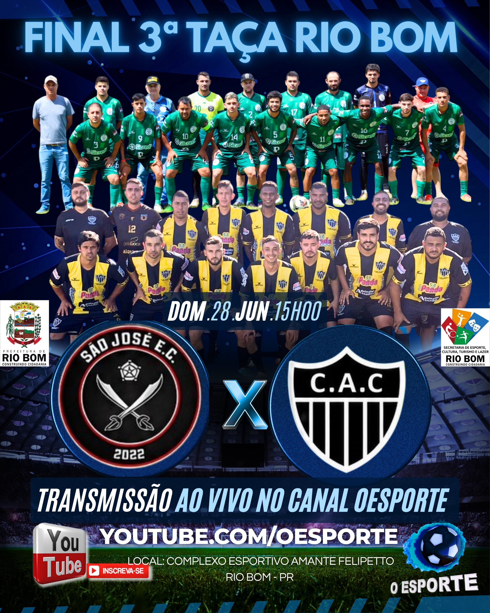 Atlético de Califórnia e São José decidem a 3ª Taça Rio Bom de Futebol Amado
